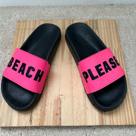 Victoria's Secret PINK Women's Slide Sandals "BEACH PLEASE" Size Small - Picture 5 of 5